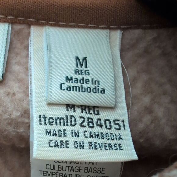 L. L. Bean Tan Herringbone Full Zip Fleece Poncho Cape Jacket Size M - Picture 8 of 12